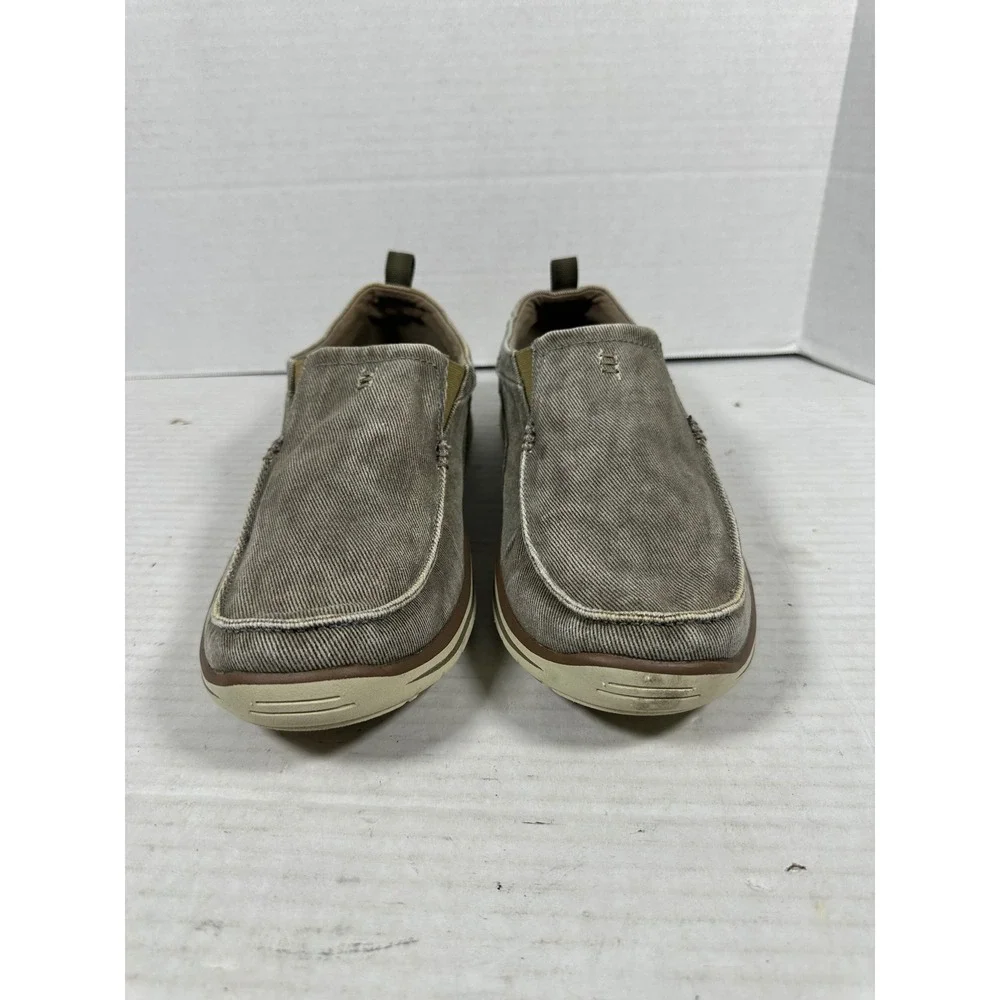 Skechers Relaxed Fit Air-Cooled Memory Foam Mens Slip On Loafers Taupe‎ 64654 11